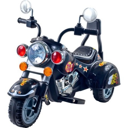Toy Time Toy Time Ride-On Motorcycle- 6V Battery Powered Toy Chopper- 3 Wheeled Trike in Black 736634WQH